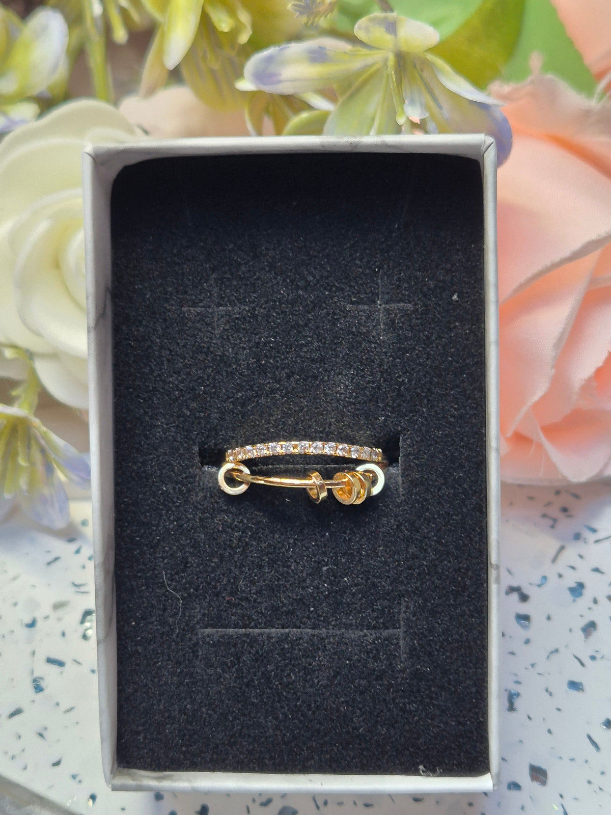 Ring rotary Pearls mit Zirkoniasteinen