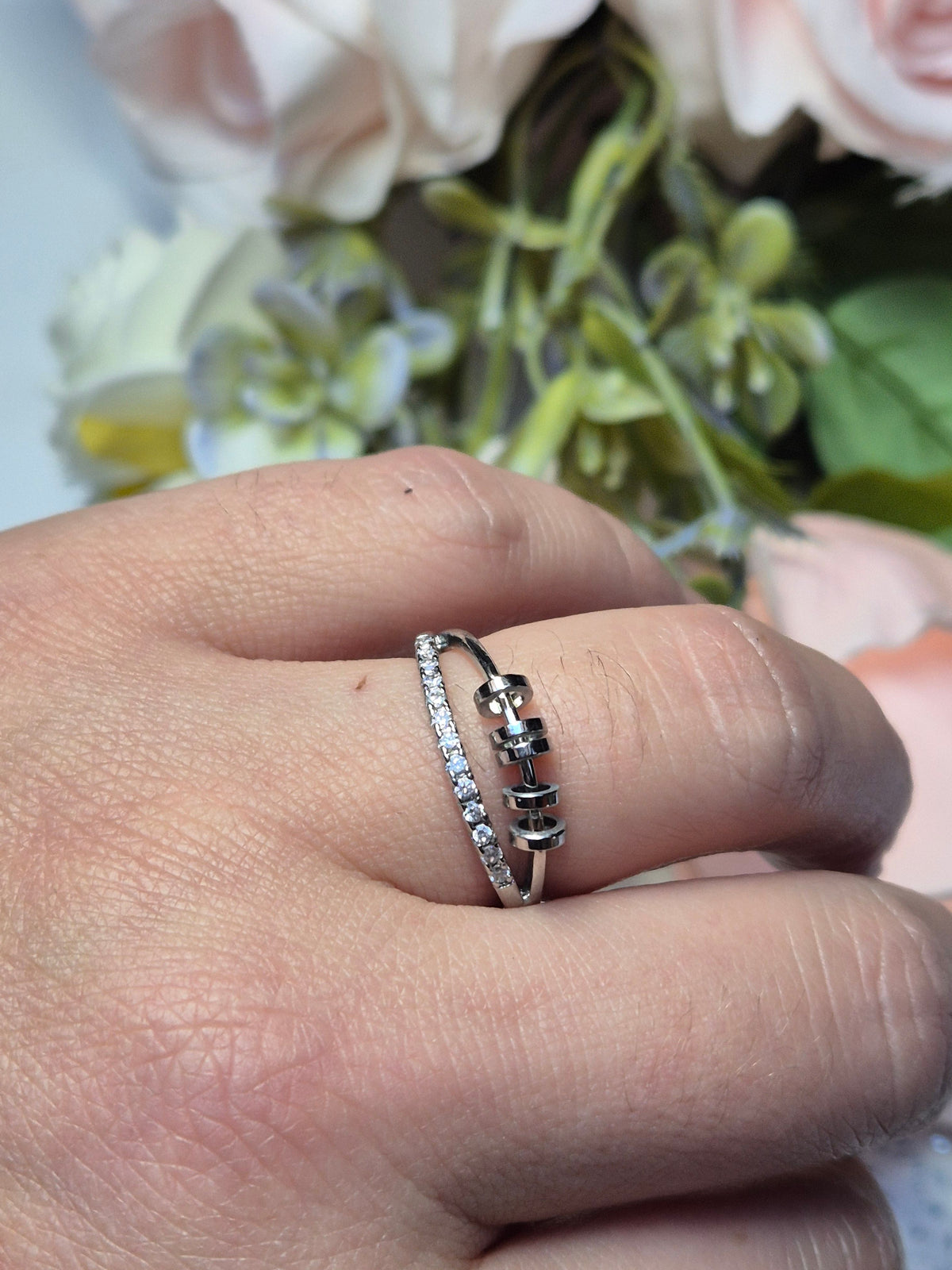Ring rotary Pearls mit Zirkoniasteinen