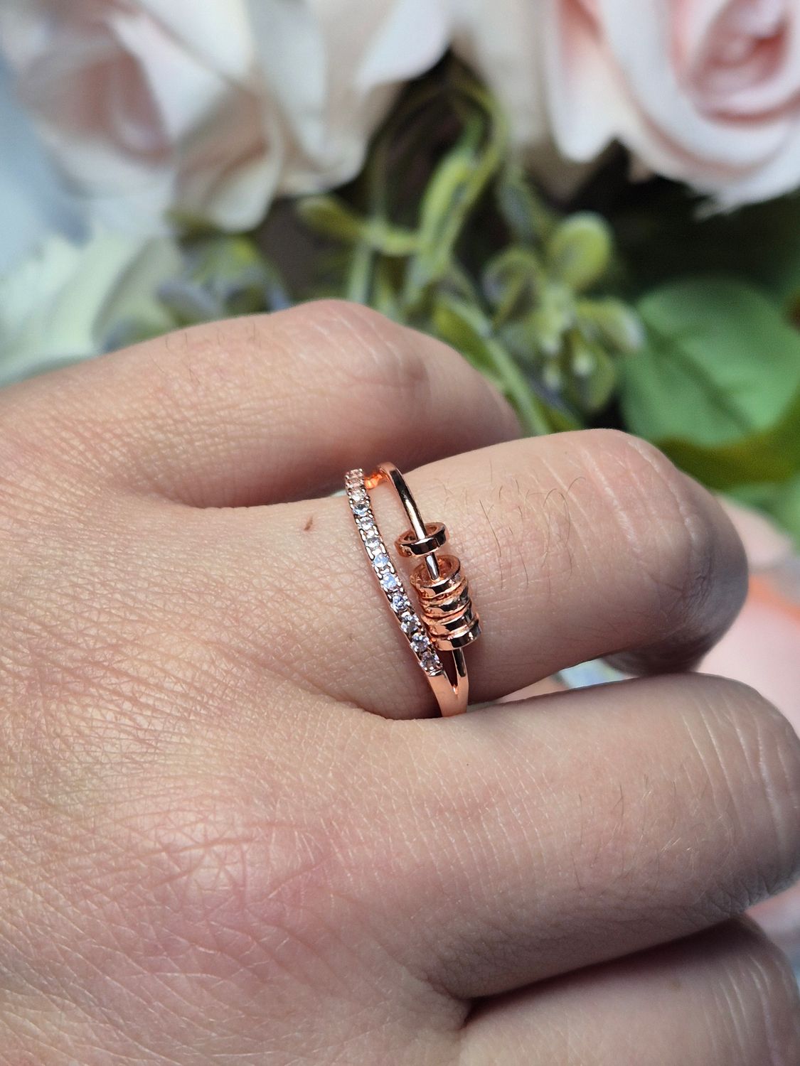 Ring rotary Pearls mit Zirkoniasteinen