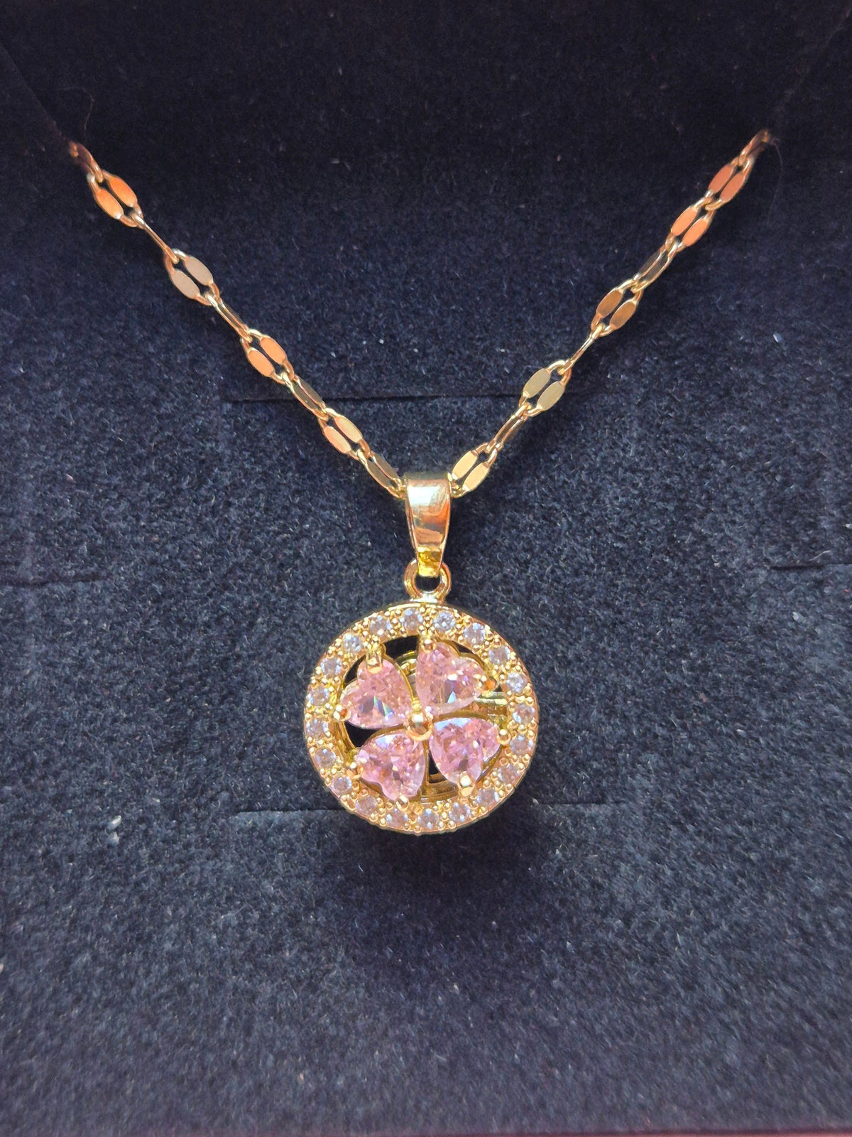 Halskette Rosa Zirkoniablume
