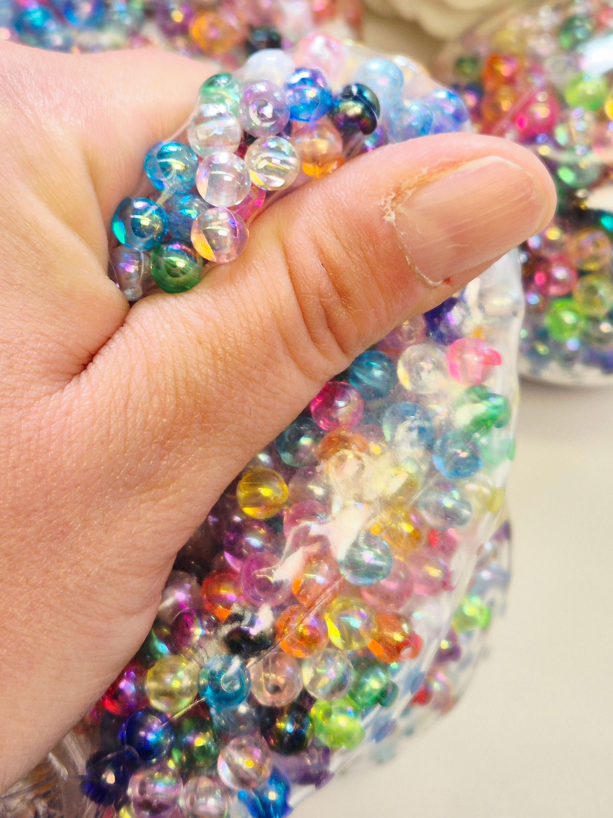 Stressball bunte Perlen Perlmuttschimmer
