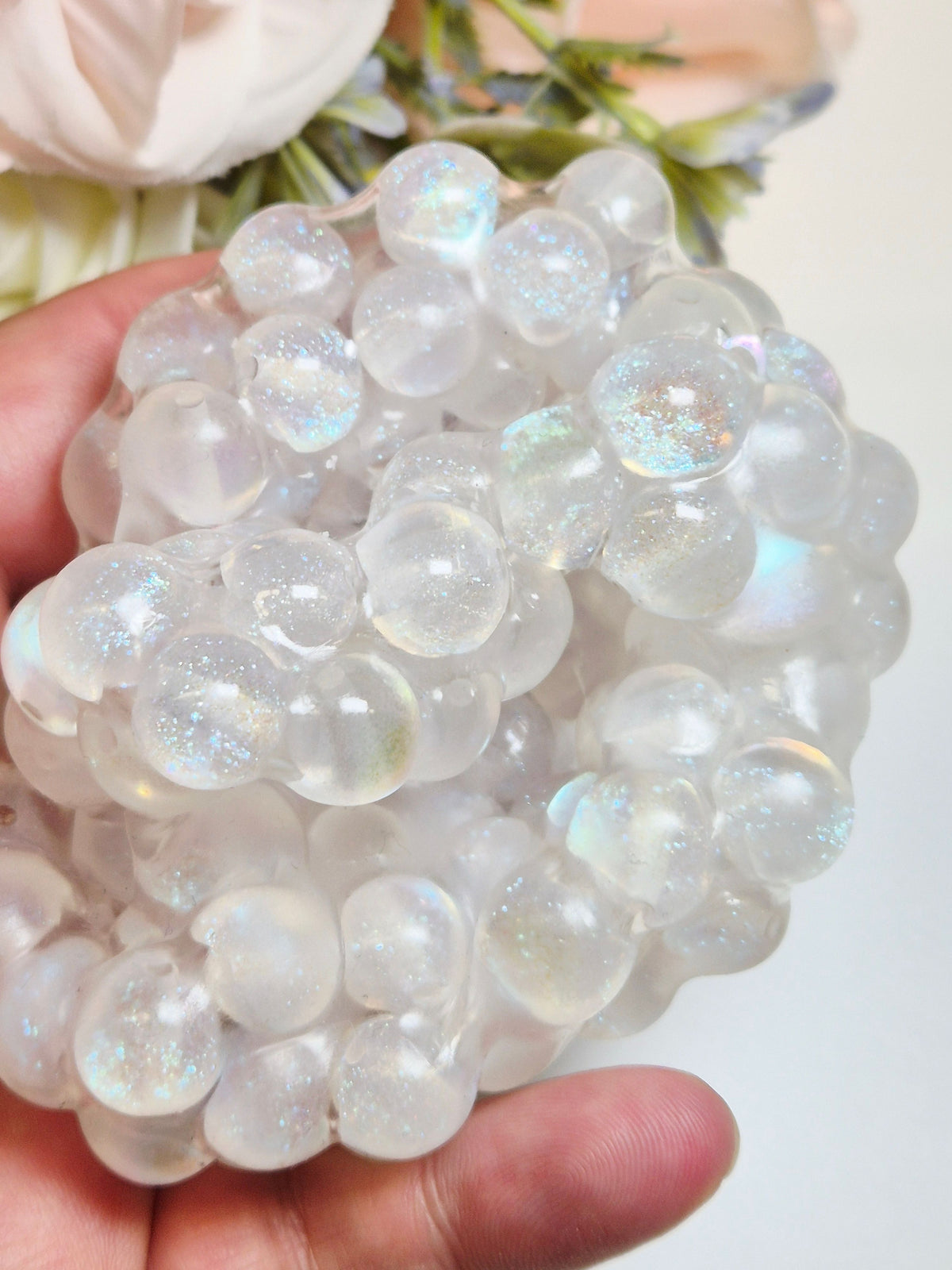 Stressball Schneeschimmer Perlen