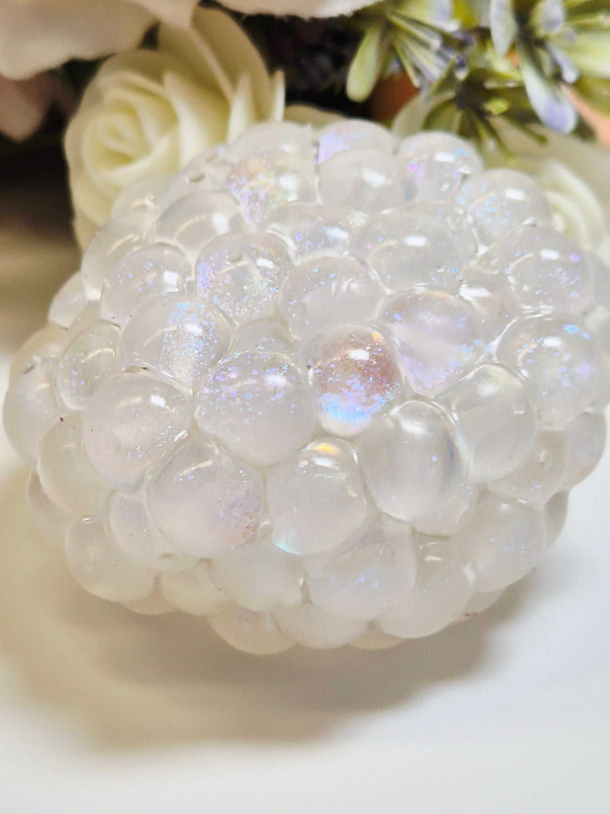 Stressball Schneeschimmer Perlen
