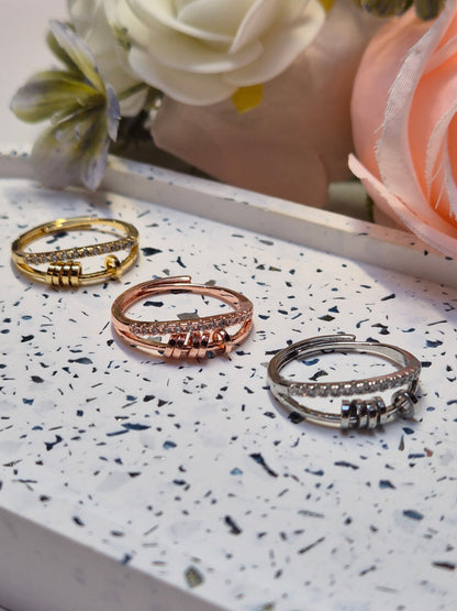 Ring rotary Pearls mit Zirkoniasteinen