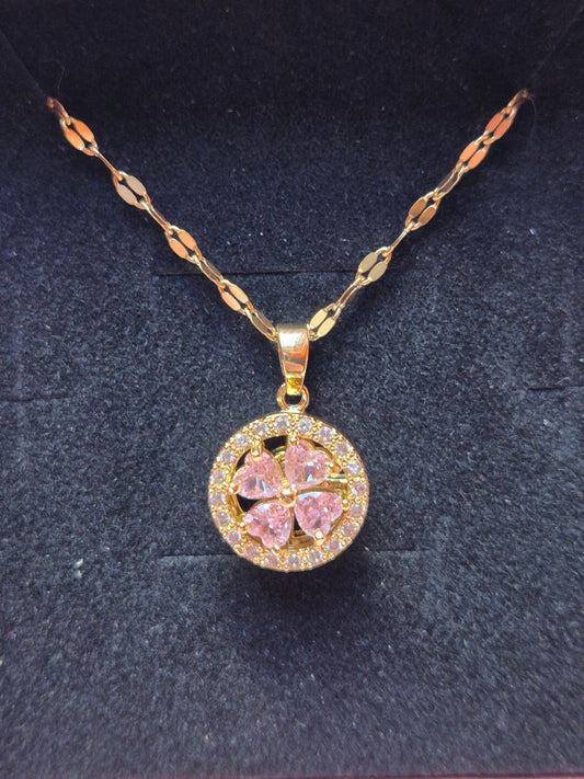 Halskette Rosa Zirkoniablume