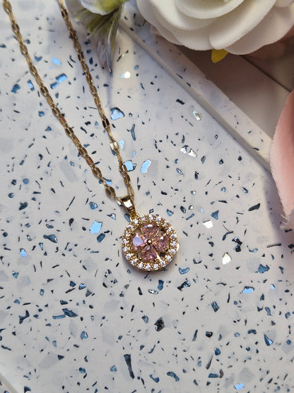 Halskette Rosa Zirkoniablume