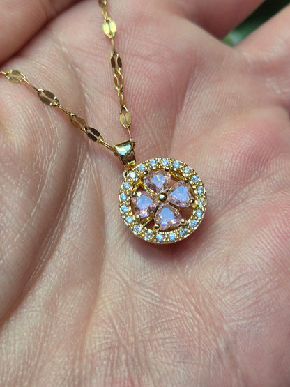 Halskette Rosa Zirkoniablume