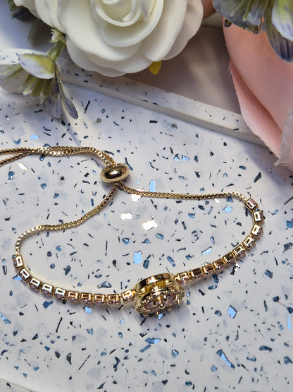 Armkette rosa Zirkoniablume
