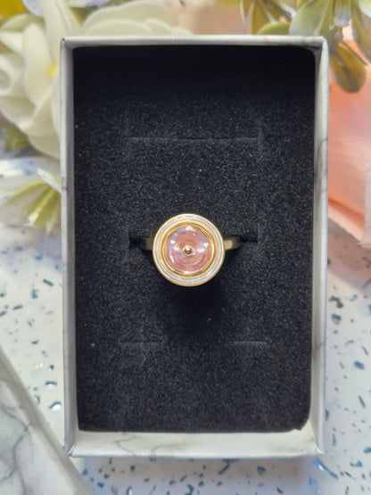 Ring rosa Zirkoniablume Gold