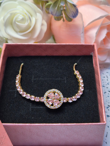 Armkette rosa Zirkoniablume