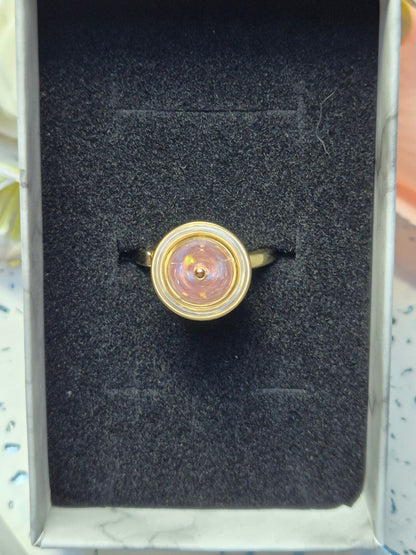 Ring rosa Zirkoniablume Gold