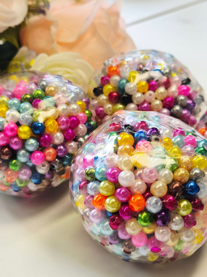 Stressball bunte Perlen Metalliclook