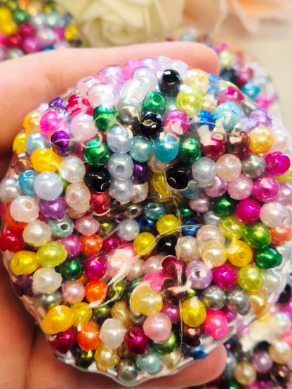 Stressball bunte Perlen Metalliclook
