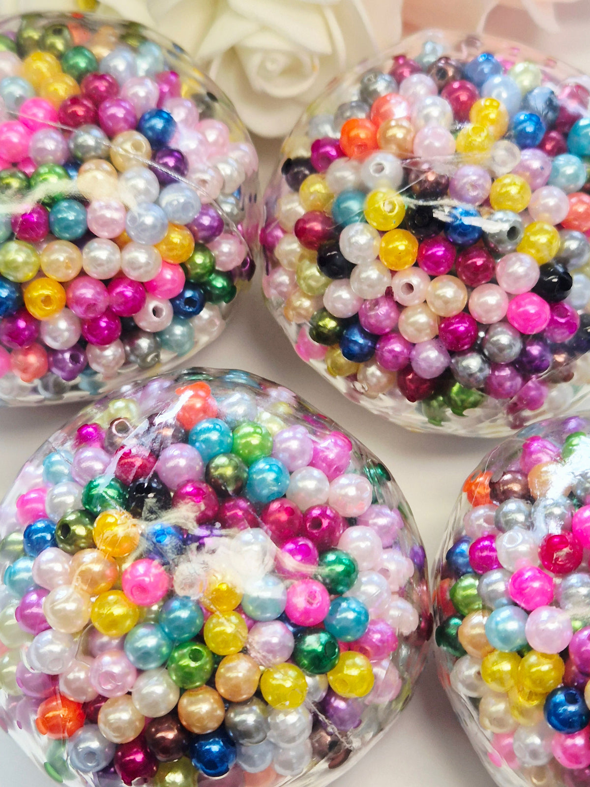 Stressball bunte Perlen Metalliclook