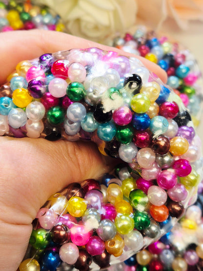 Stressball bunte Perlen Metalliclook