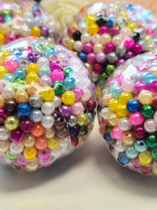 Stressball bunte Perlen Metalliclook