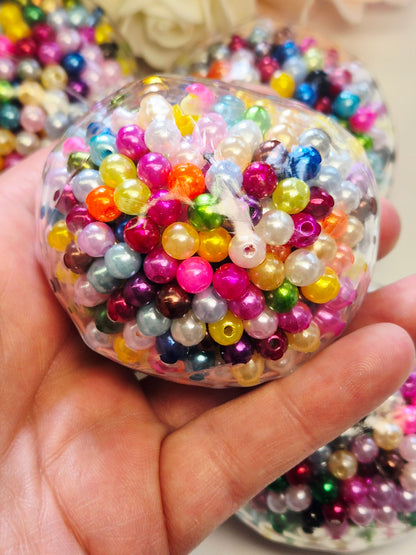 Stressball bunte Perlen Metalliclook