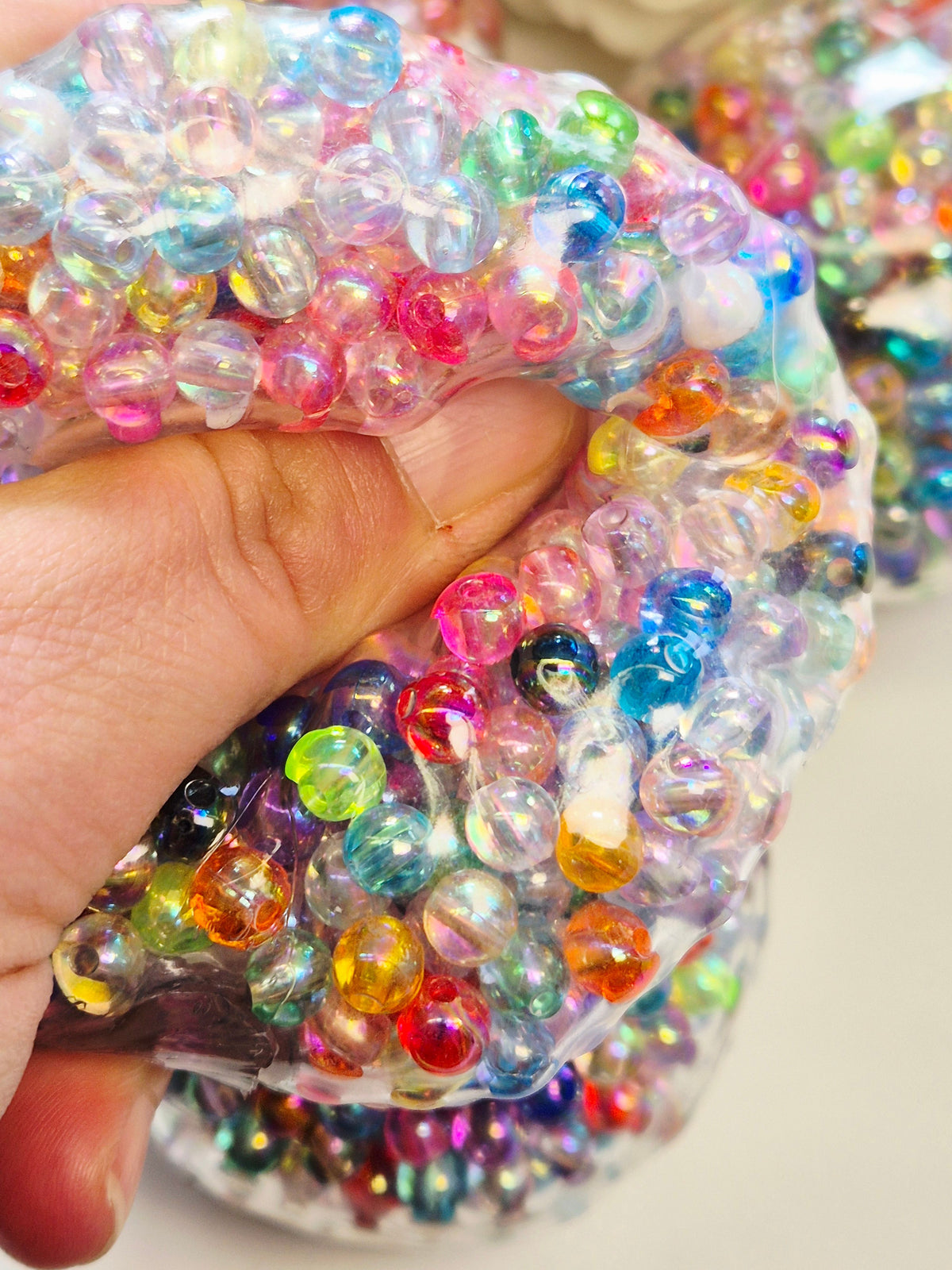 Stressball bunte Perlen Perlmuttschimmer
