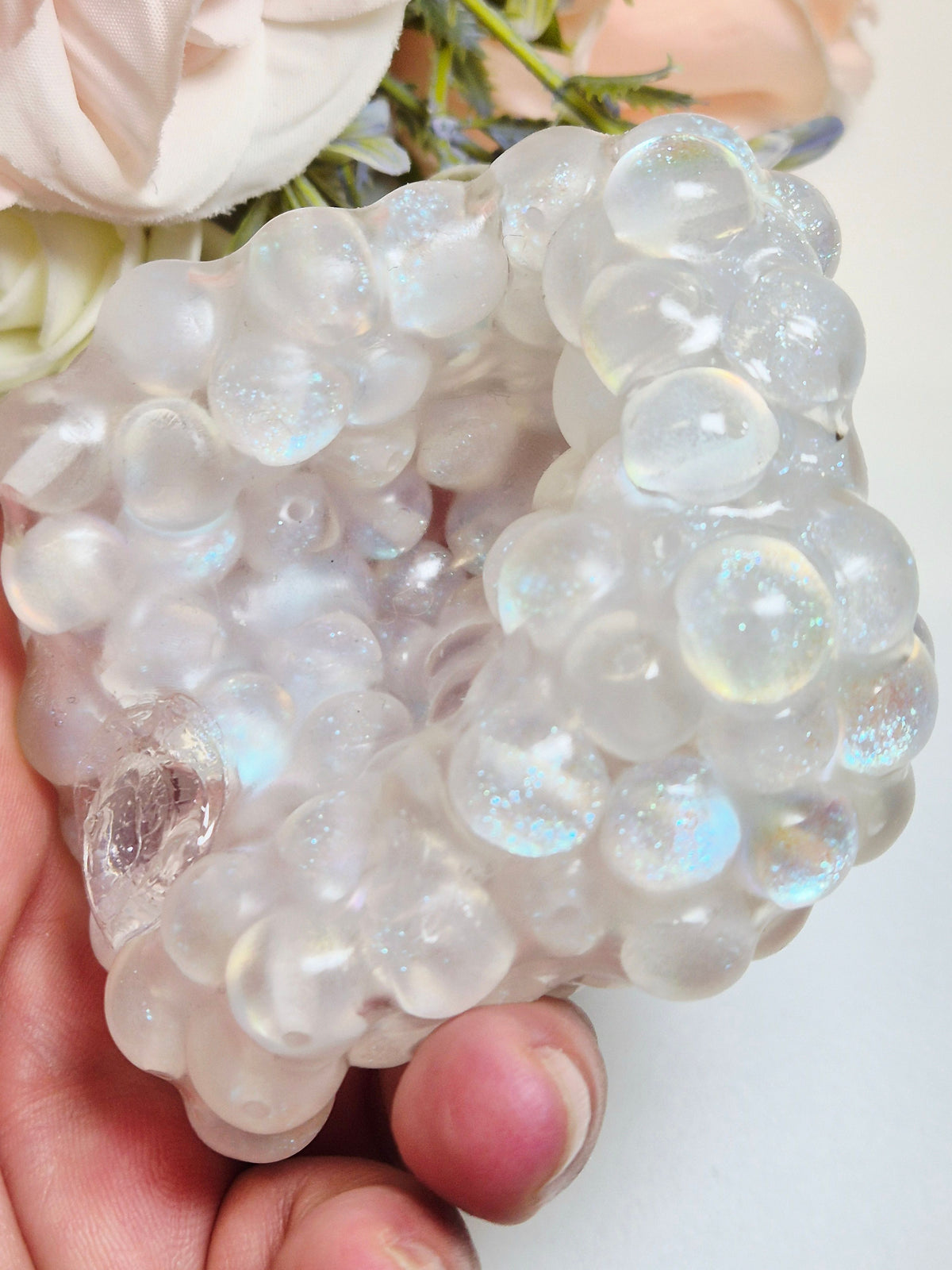 Stressball Schneeschimmer Perlen